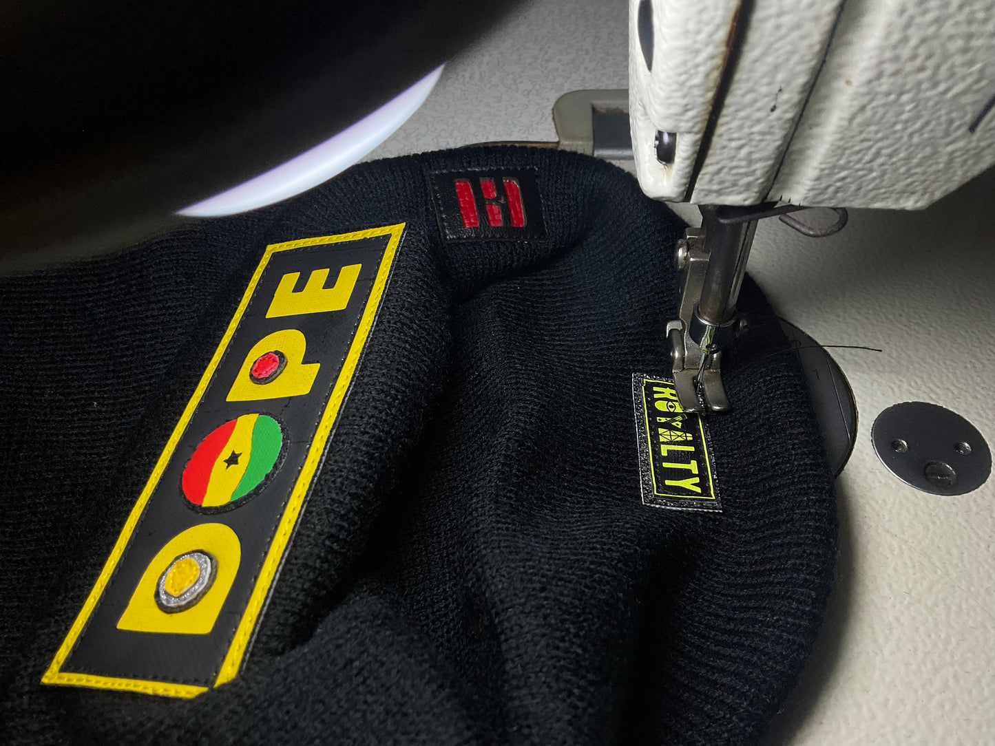DOPE Ghana Beanie-Black & Yellow Patch