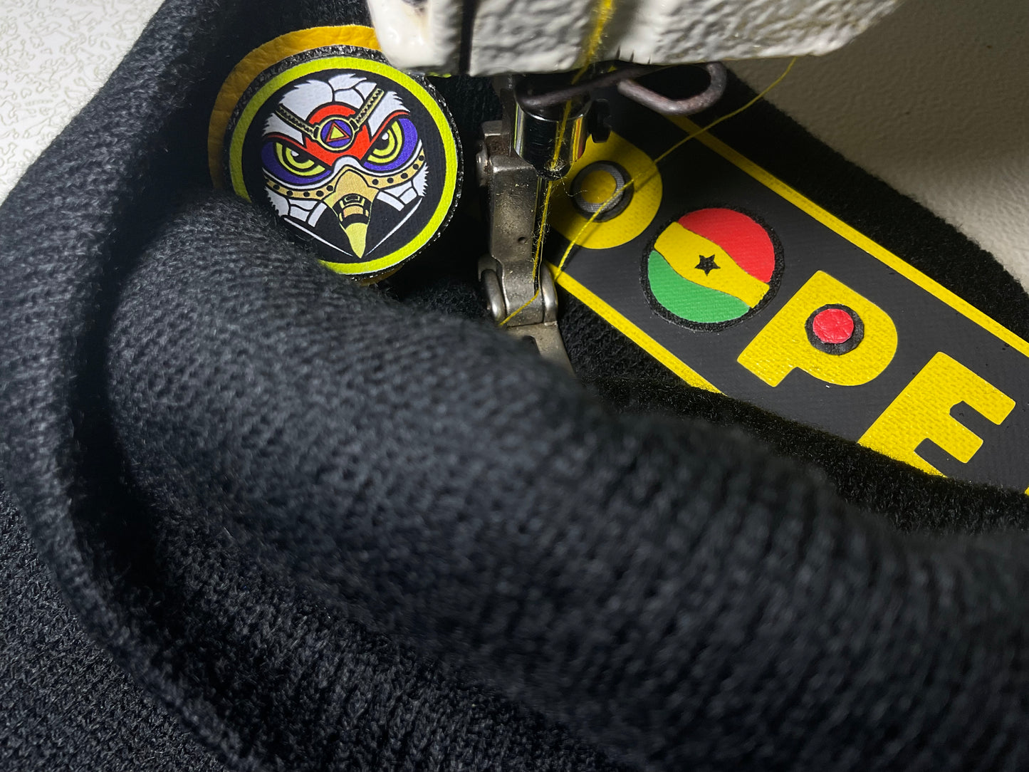 DOPE Ghana Beanie-Black & Yellow Patch