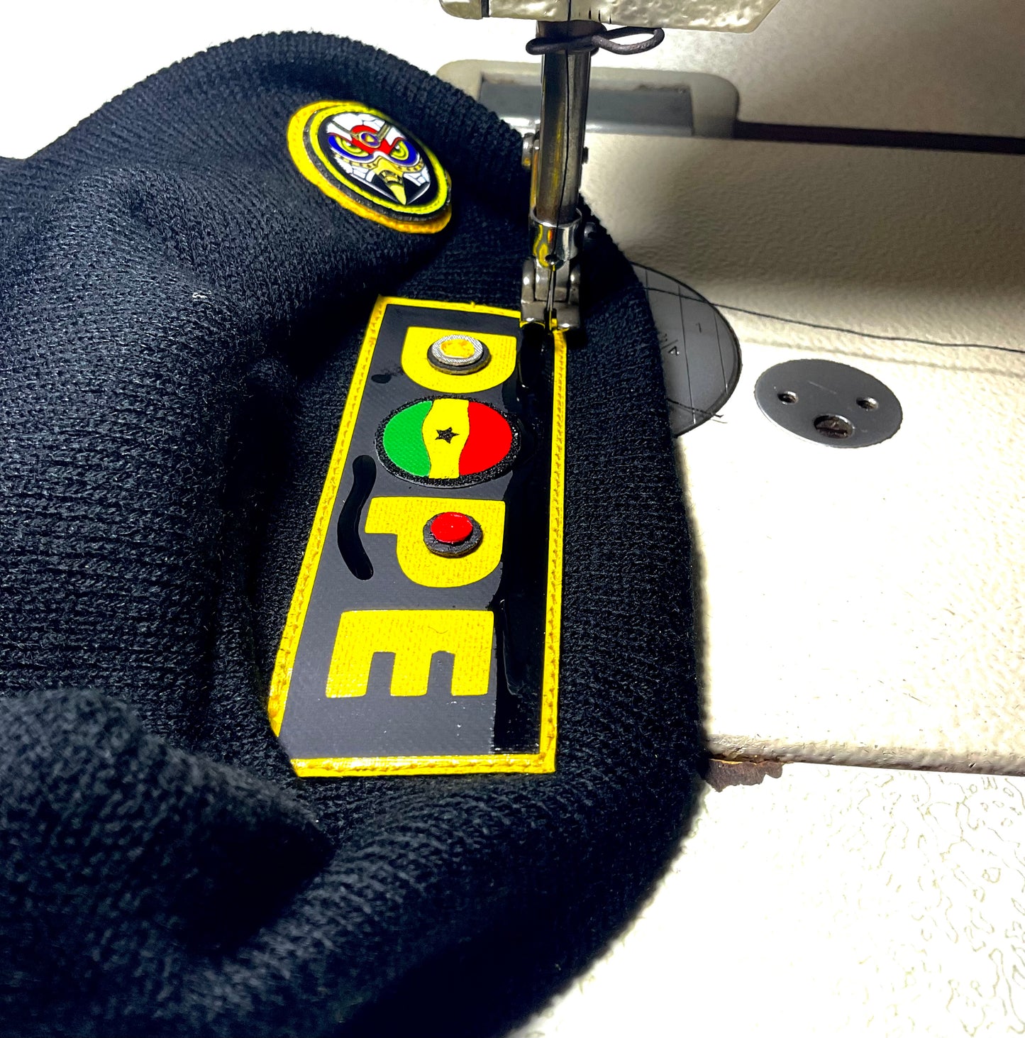 DOPE Ghana Beanie-Black & Yellow Patch